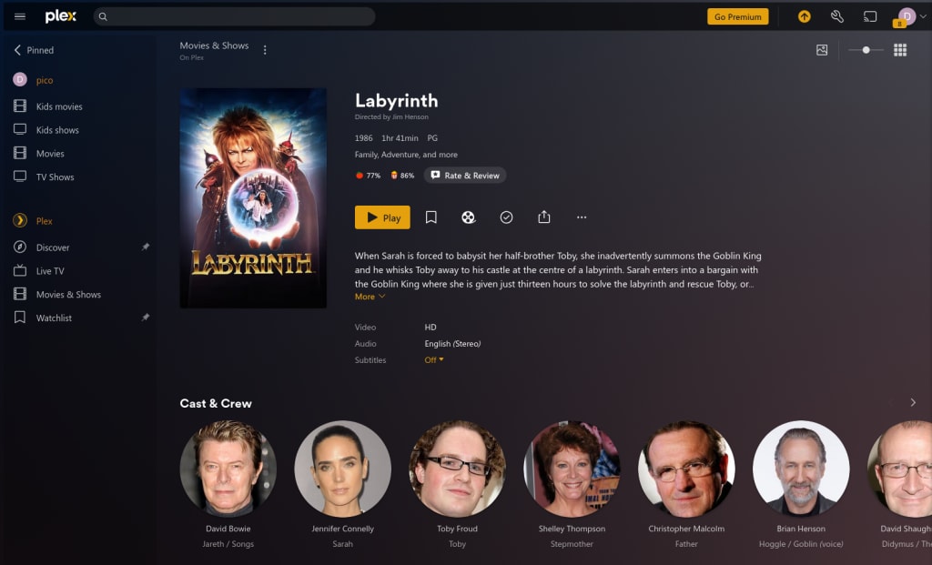 Plex will collect lots of metadata and display in an attractive way