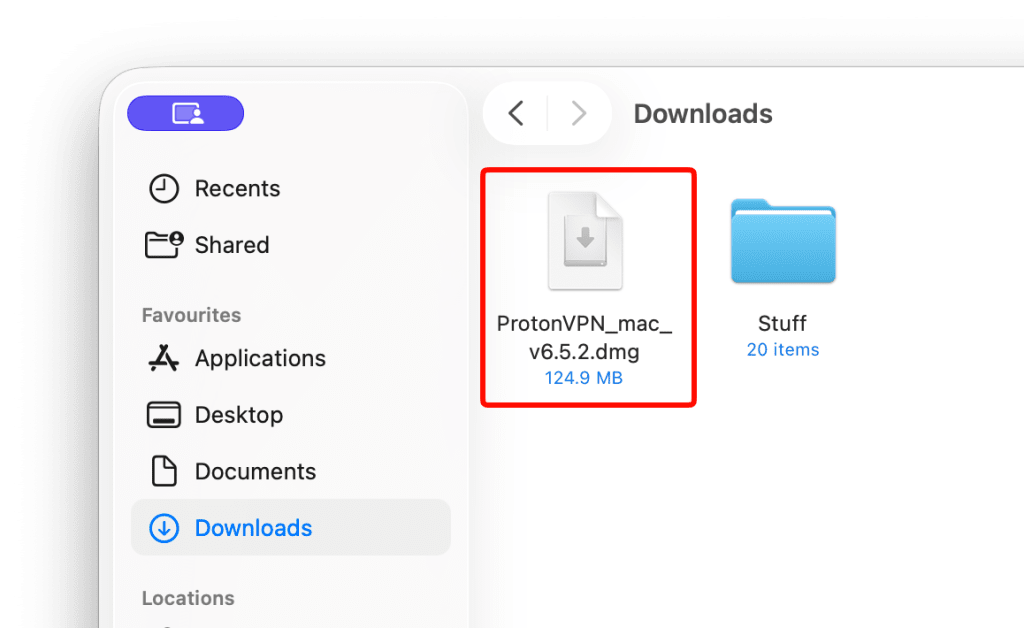 Open the downloaded app in Finder