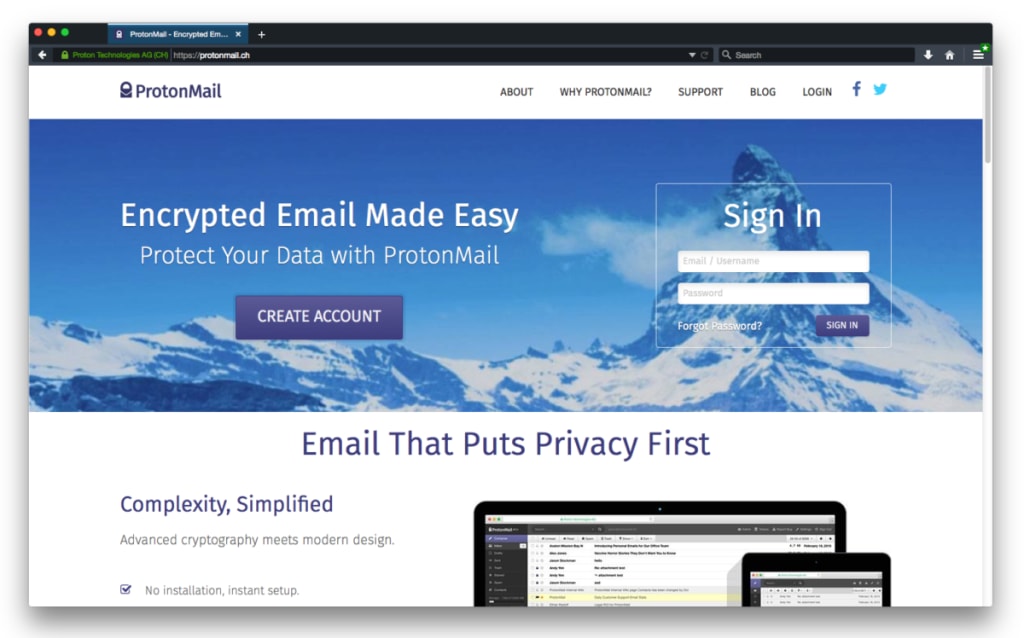 ProtonMailHomepage2015