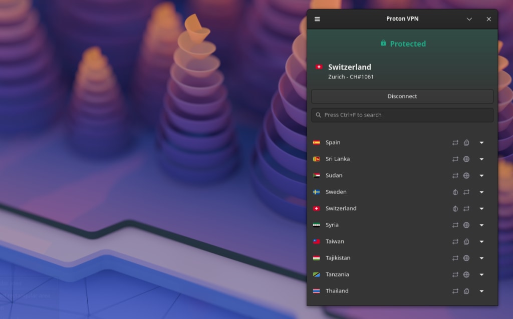 Screenshot showing Linux GUI app