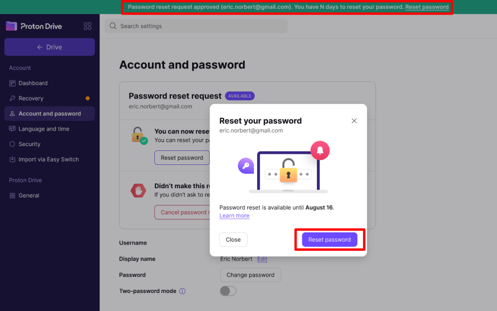 Reset your password