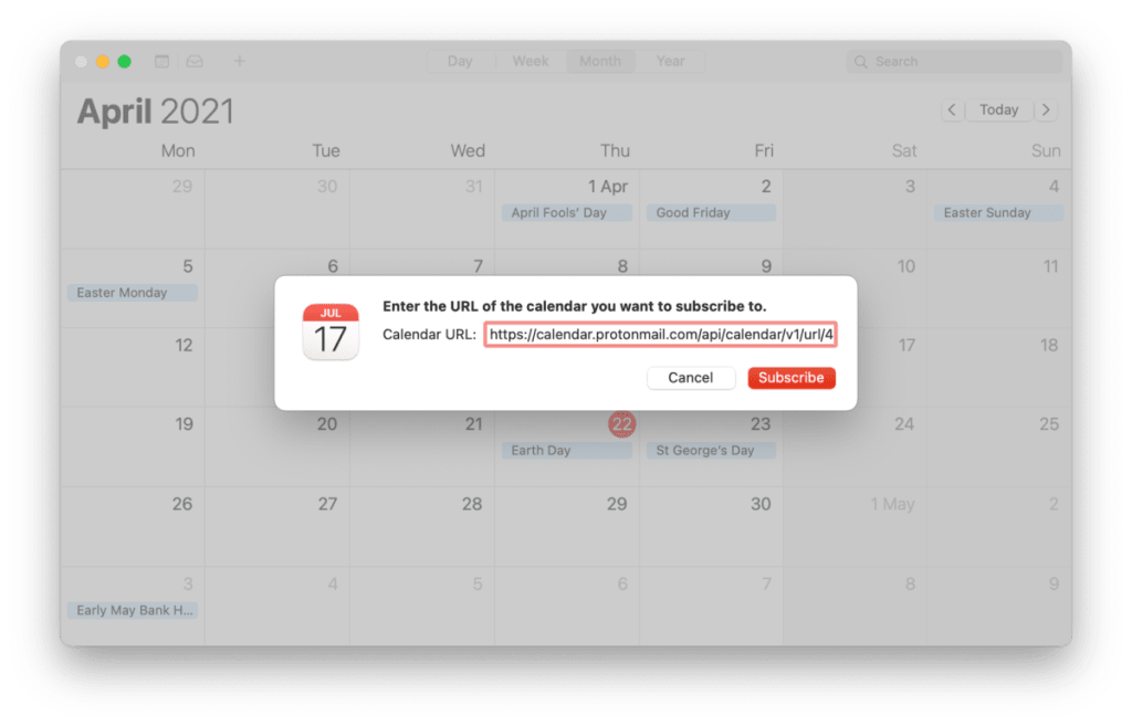 Apple subscribe to calendar button