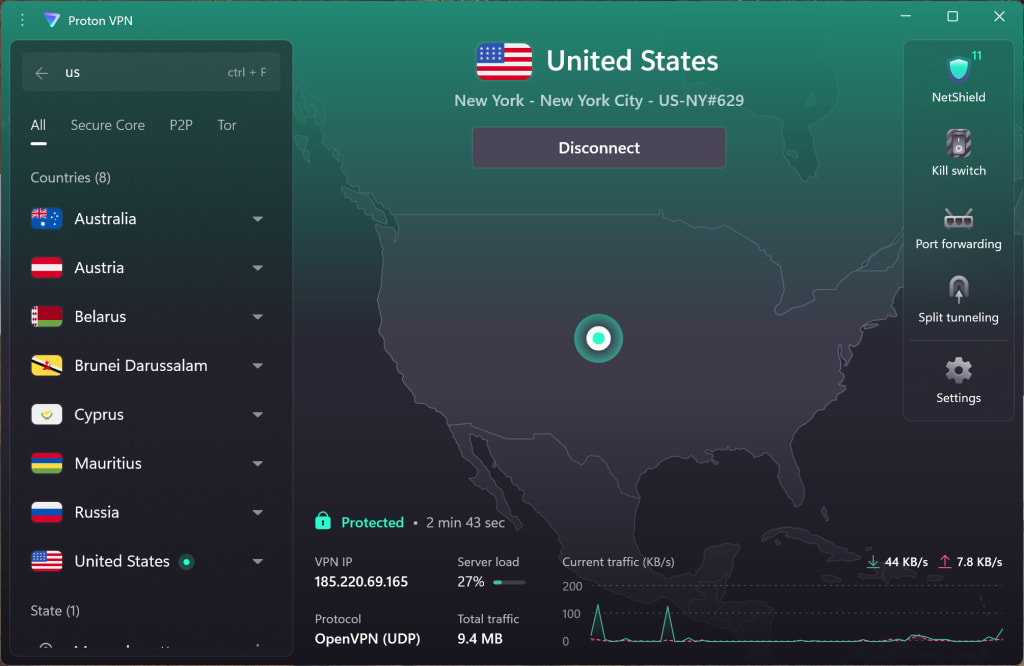 The Proton VPN Windows app