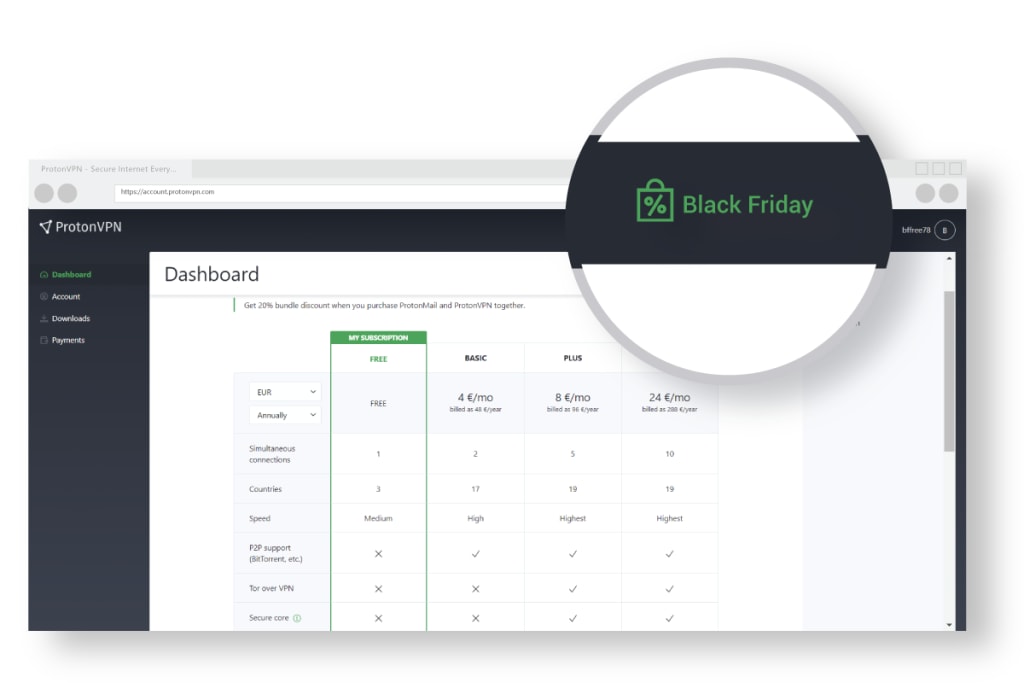illustration of how to get Proton VPN Black Friday
