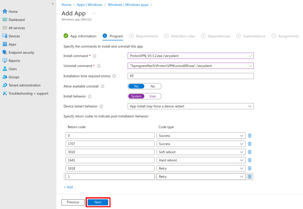 Configure app settings