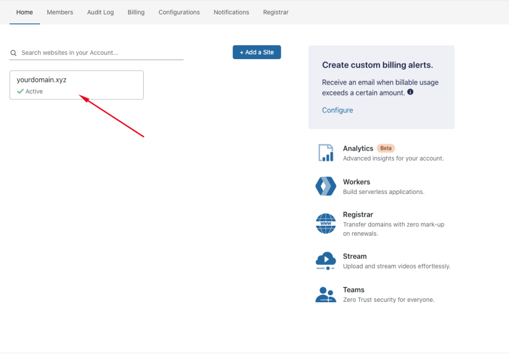 Verify domain 1