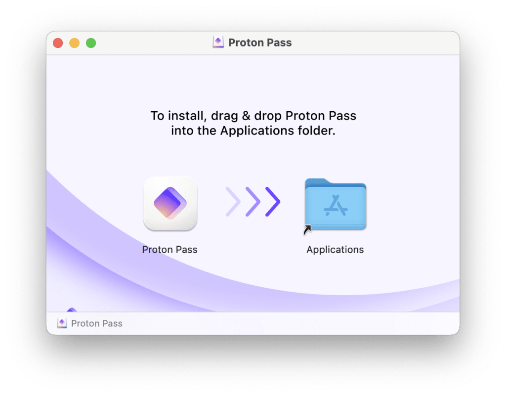 Drag Proton Pass to your Applications folder