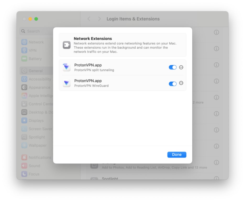 macOS network extensions Sequoia 4
