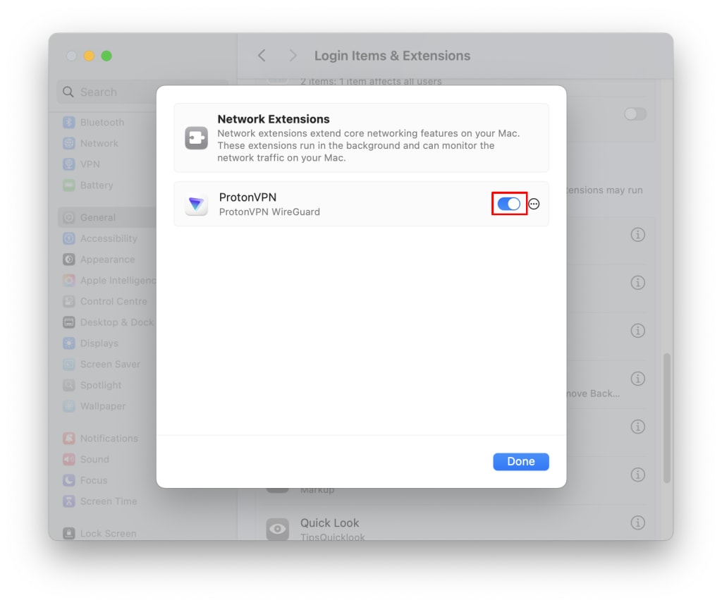 macOS 15 (Sequoia) enable WireGuard extension