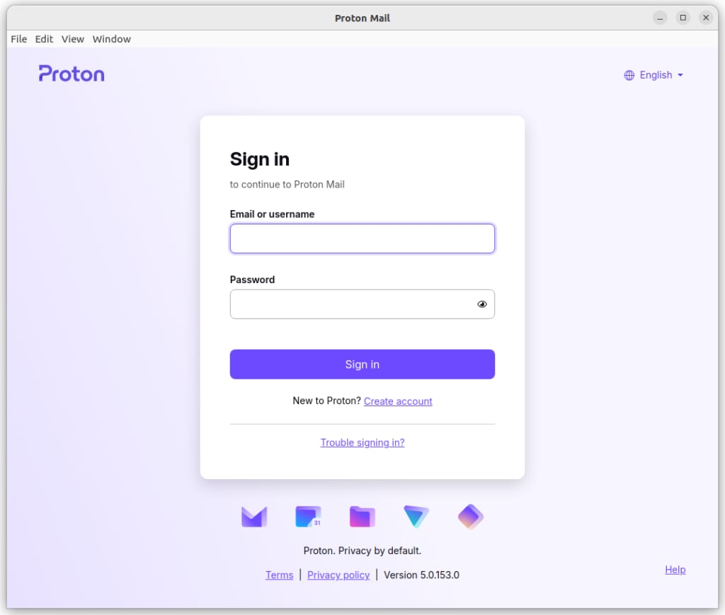 The Proton Mail Linux app