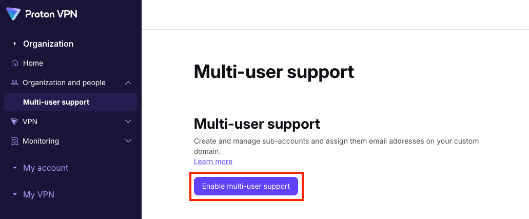 Enable multi-user support
