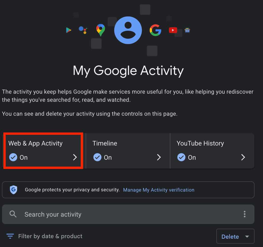 Google Web & App Activity