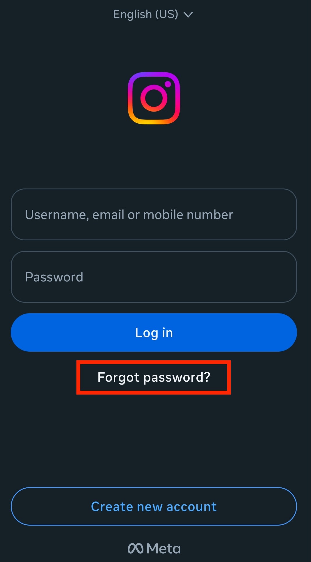 Select Forgot password? in your Instagram app