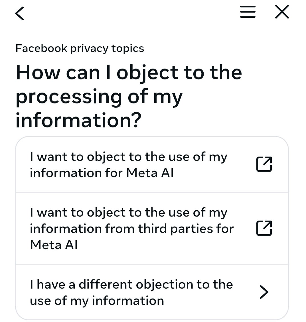 How to send a Meta AI opt-out request on Facebook