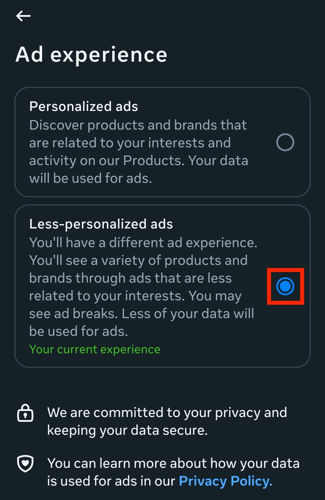 How to see less of personalized ads on Meta apps