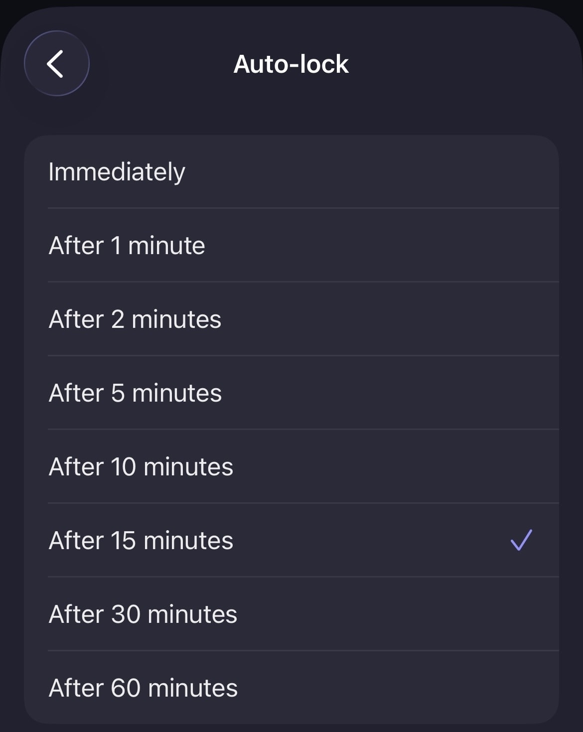 The Proton Mail iOS app shows Auto-lock time options