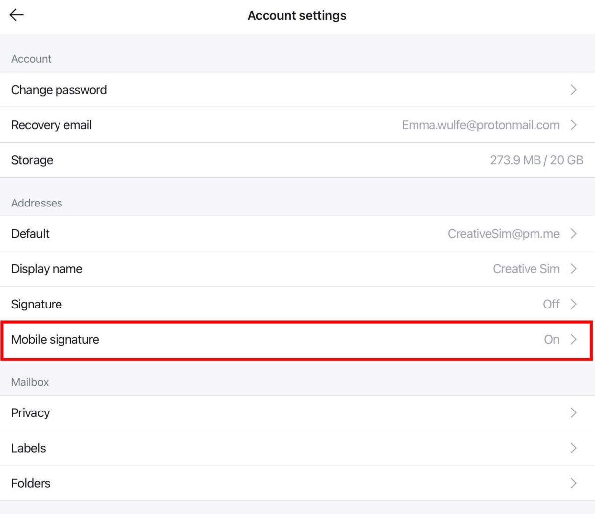 Edit mobile signature in iOS 1