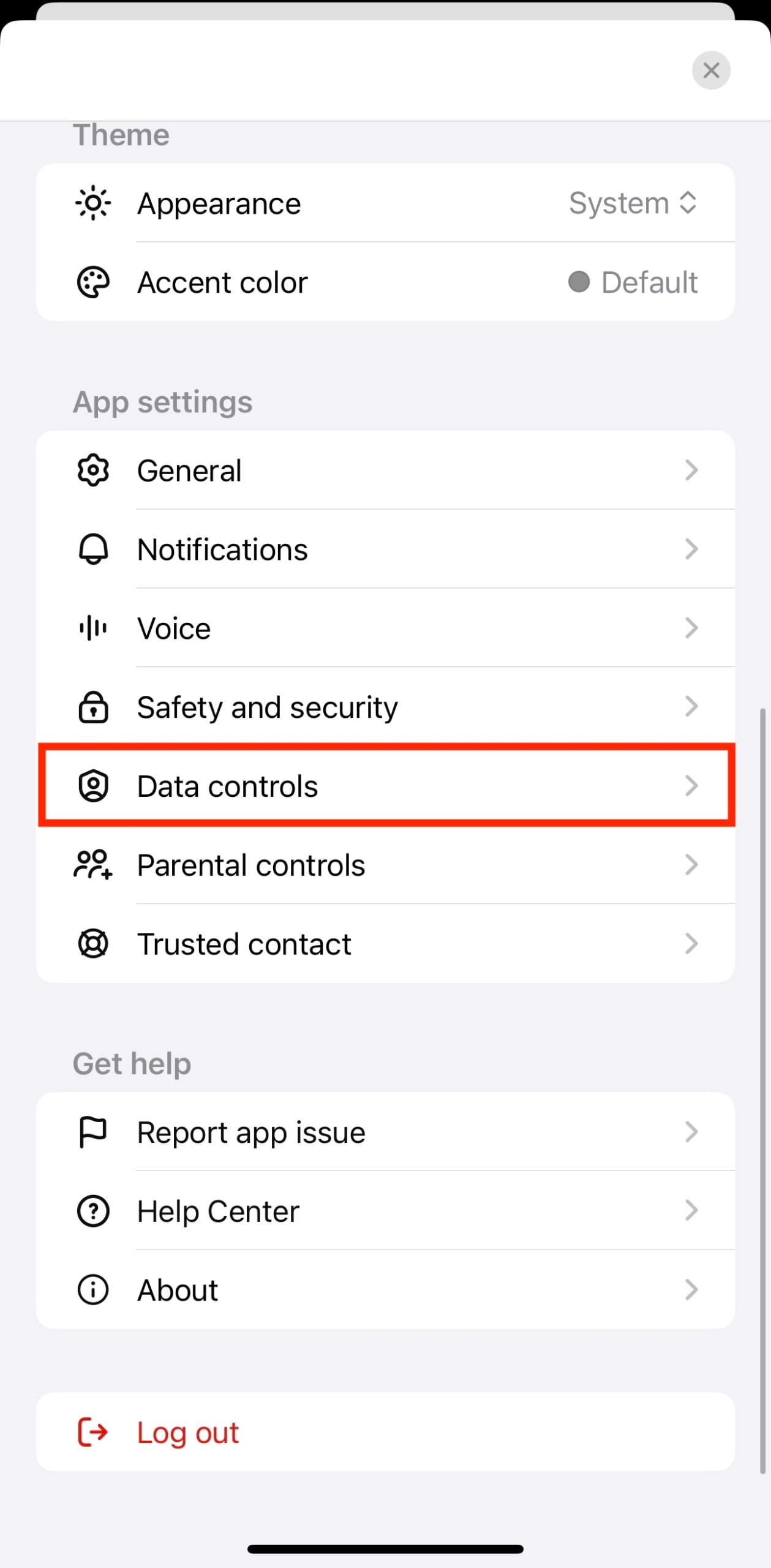 How to delete ChatGPT account on iOS settings