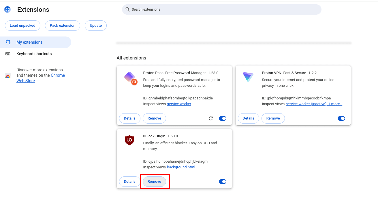 How to remove browser extensions on Chrome (desktop)
