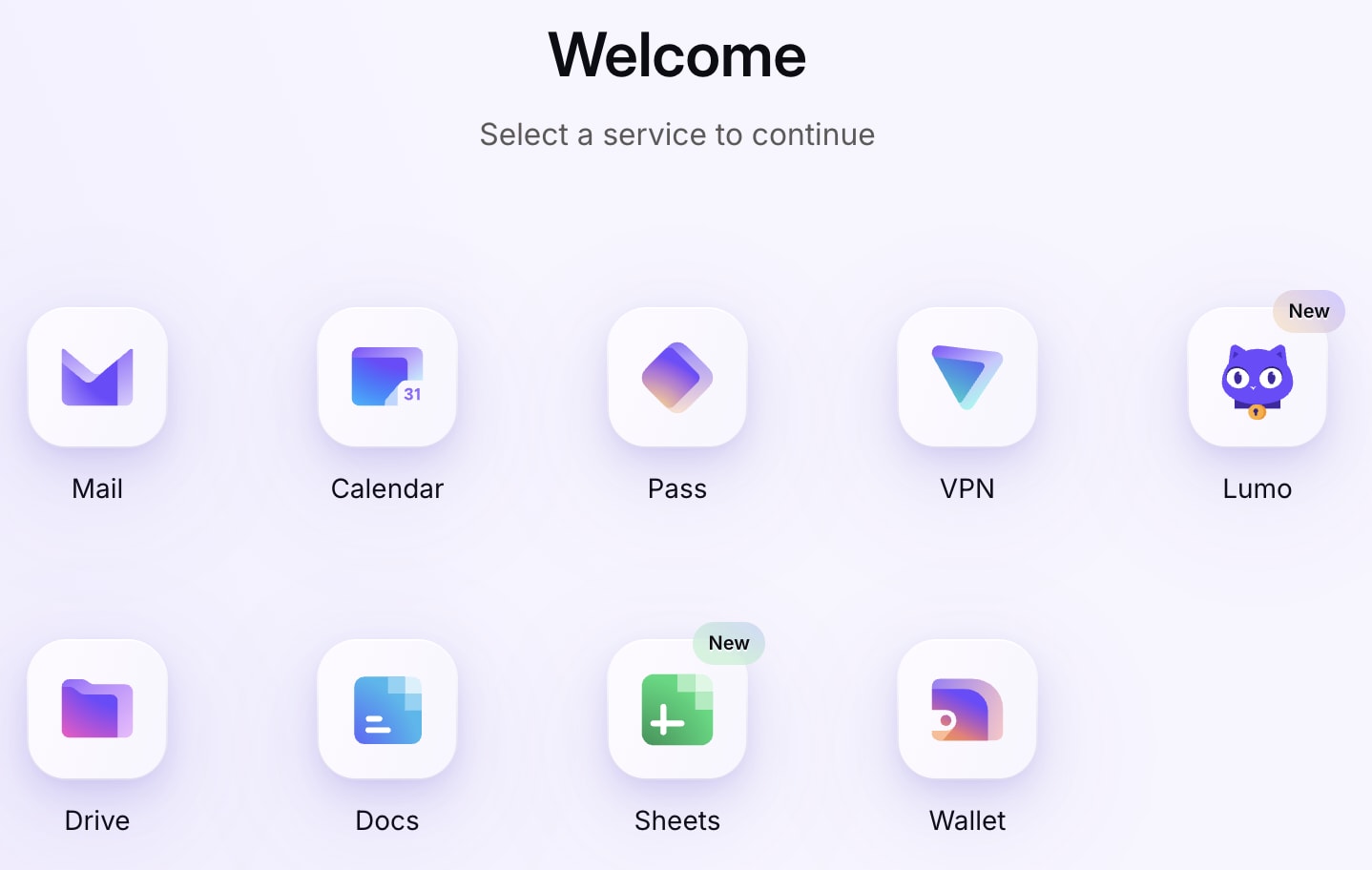 Choose a Proton service