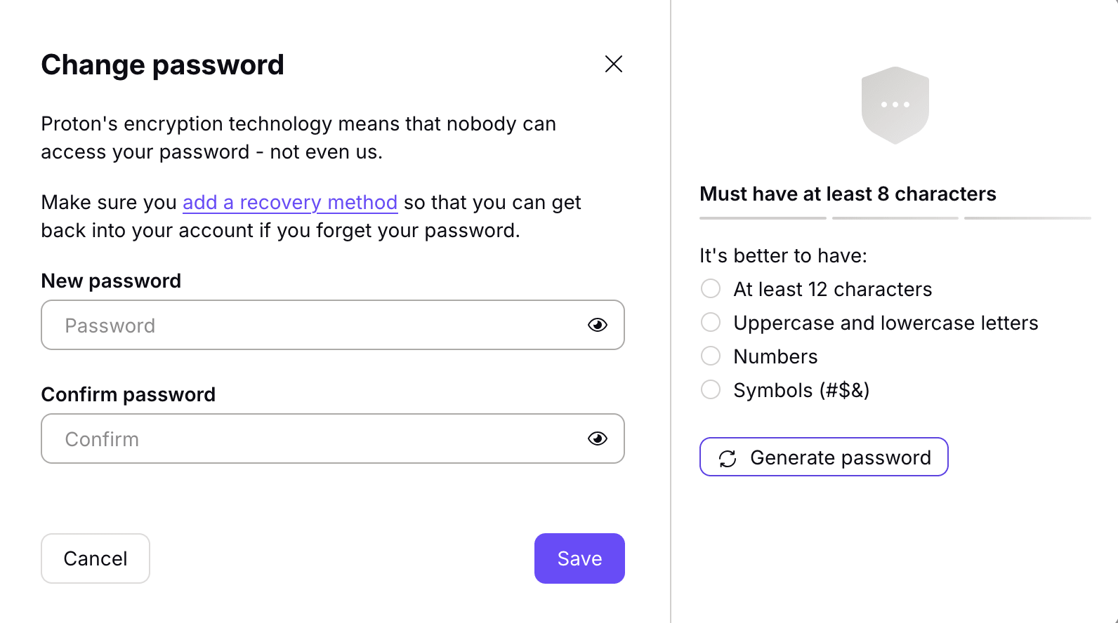Enter your new password