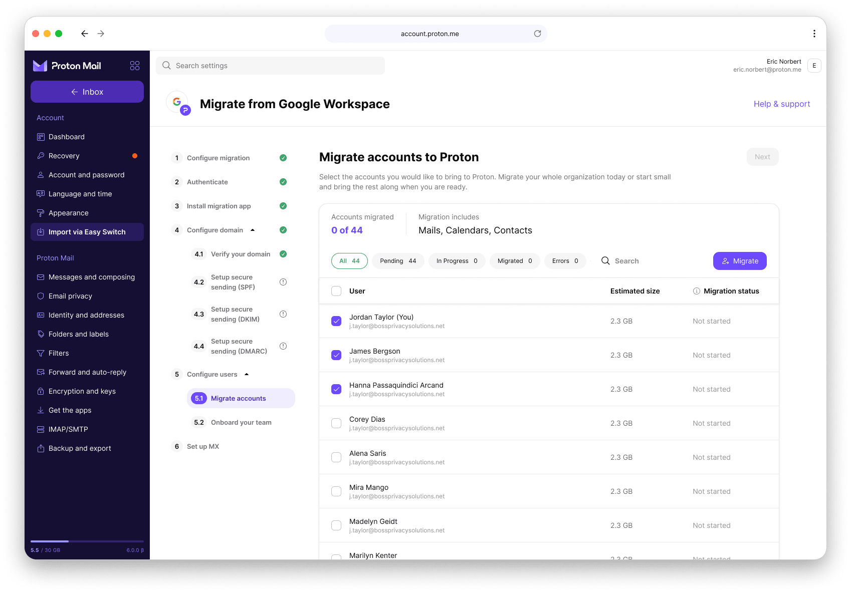 migrate accounts 2