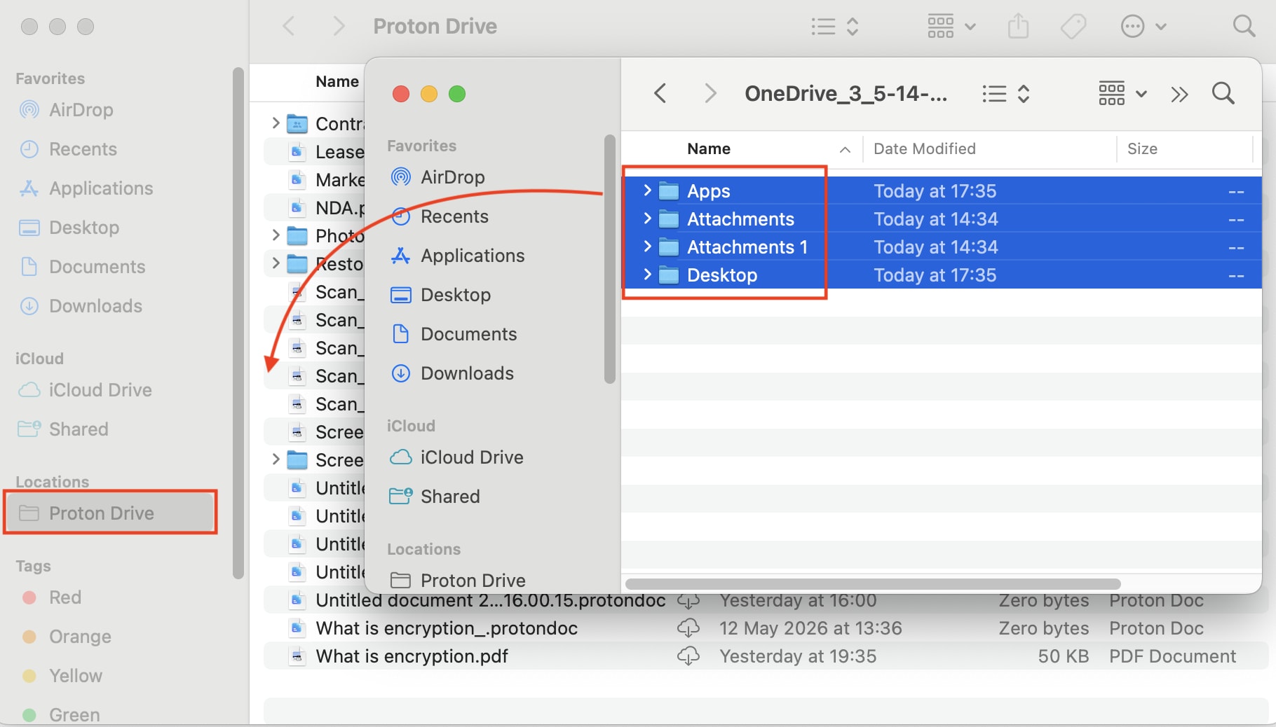 How to import OneDrive files to Proton Drive