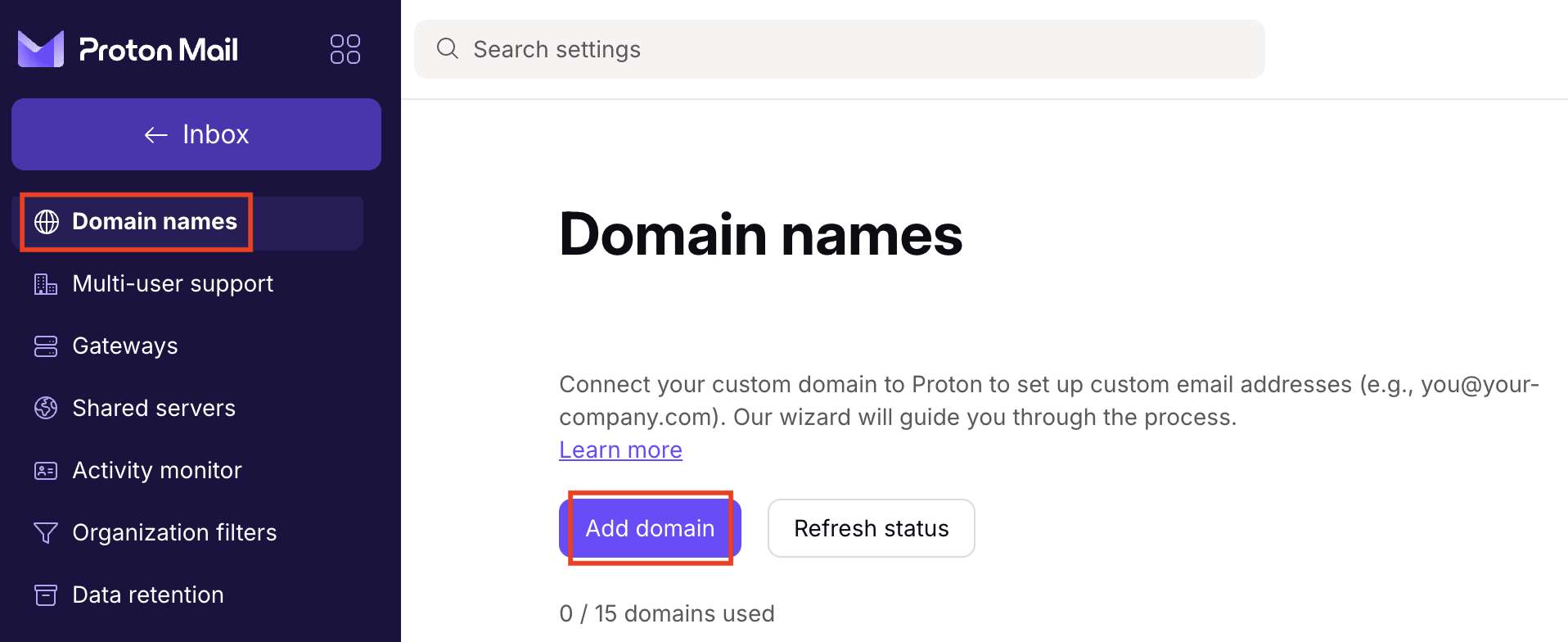 How to add a custom domain in Proton Mail