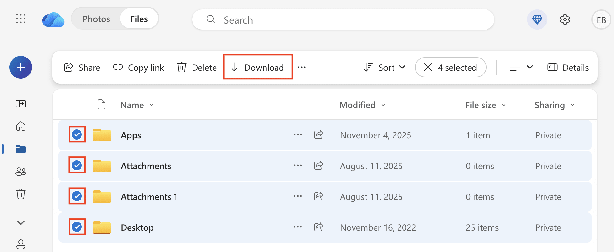 How to export Microsoft OneDrive files