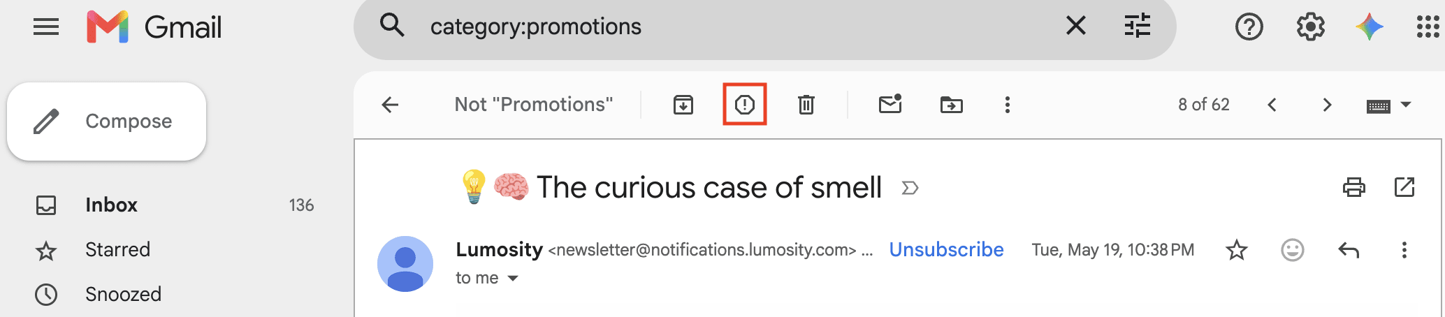 How to mark spam in Gmail