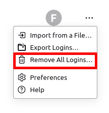 Remove all logins in Firefox