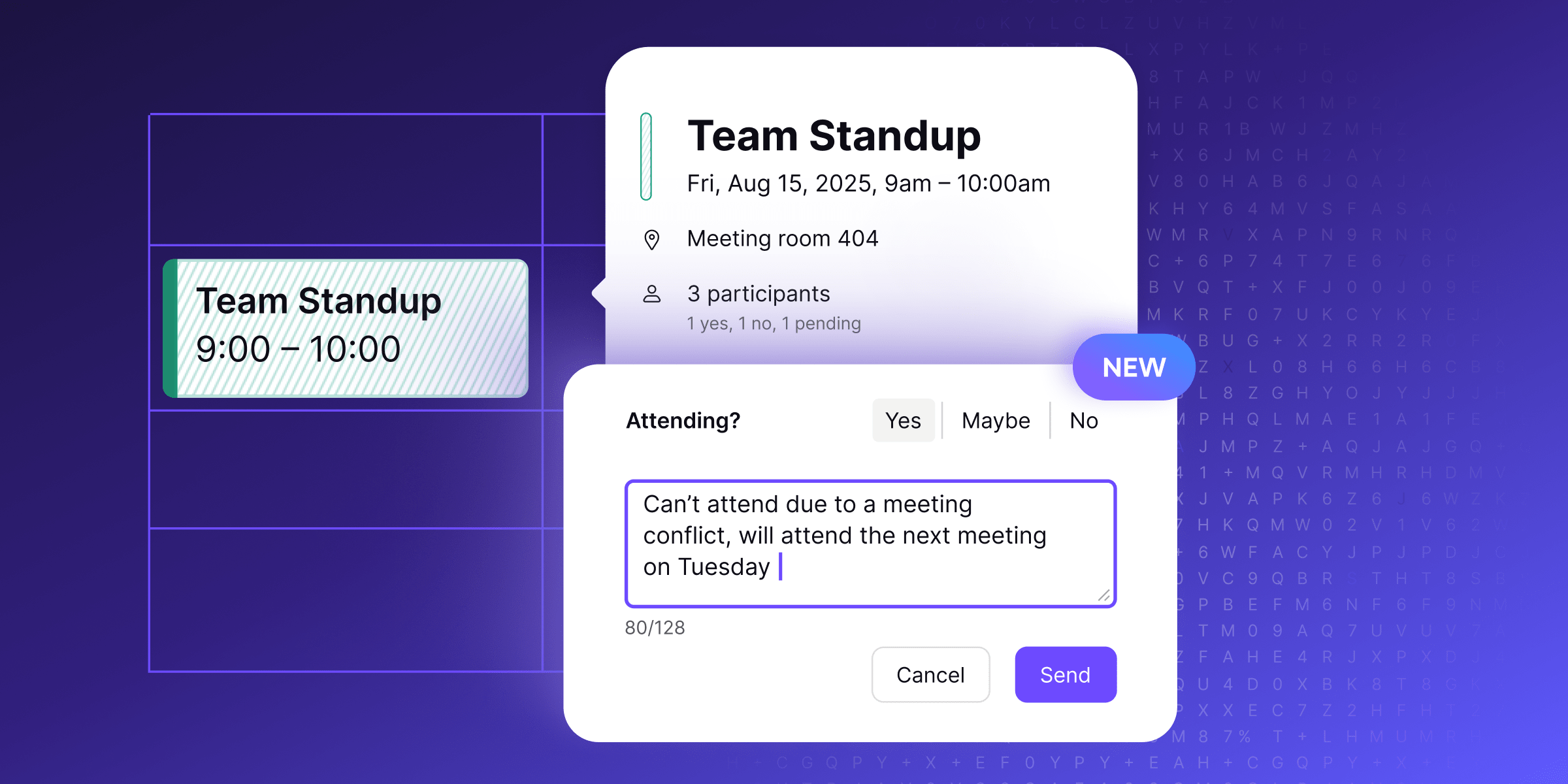 Proton Calendar allows you to attach notes to RSVPs