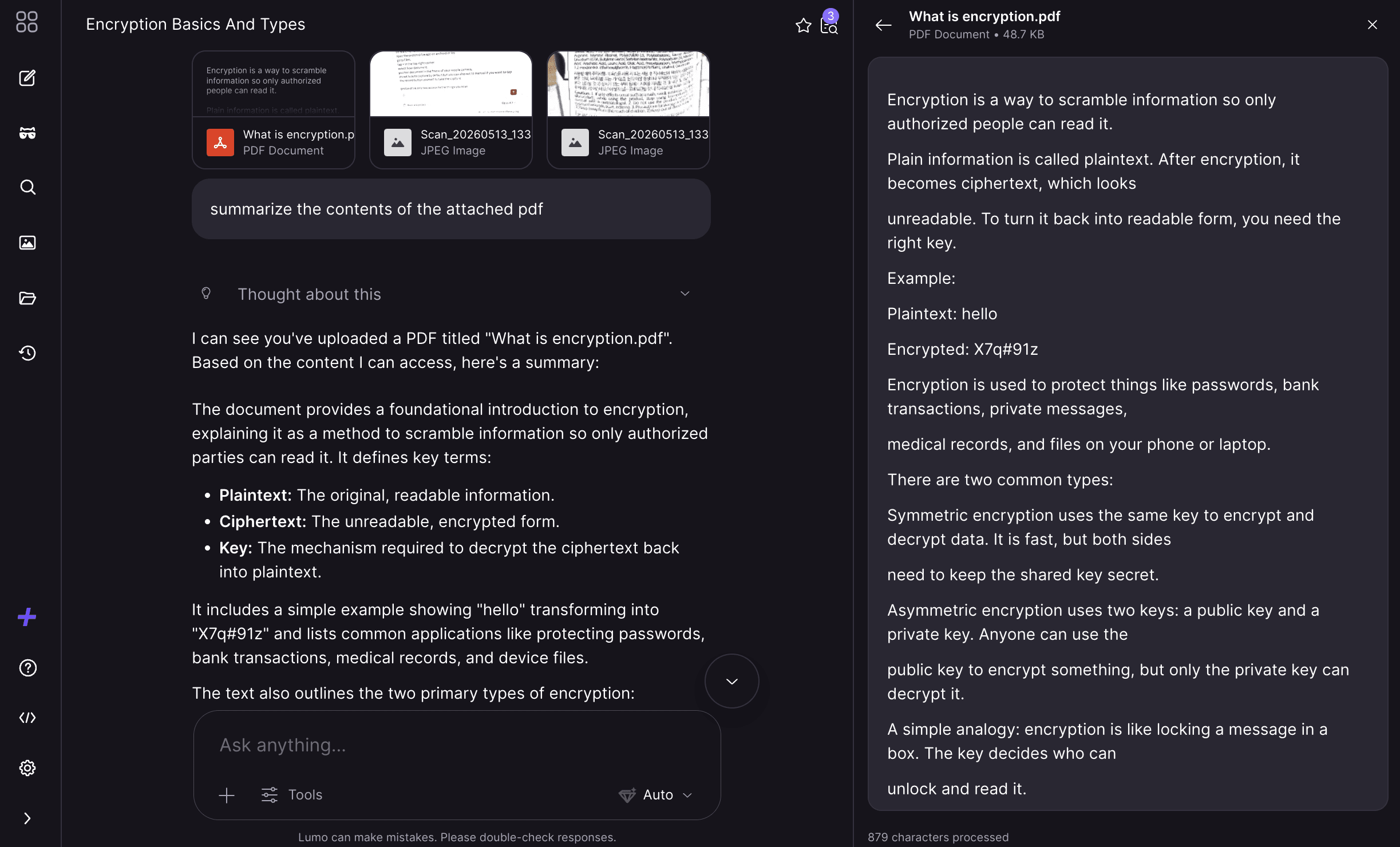 Lumo shows how to add Proton Drive files to chats