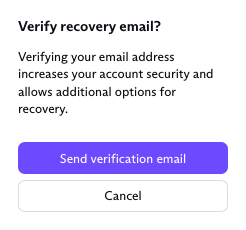 Send verification email button