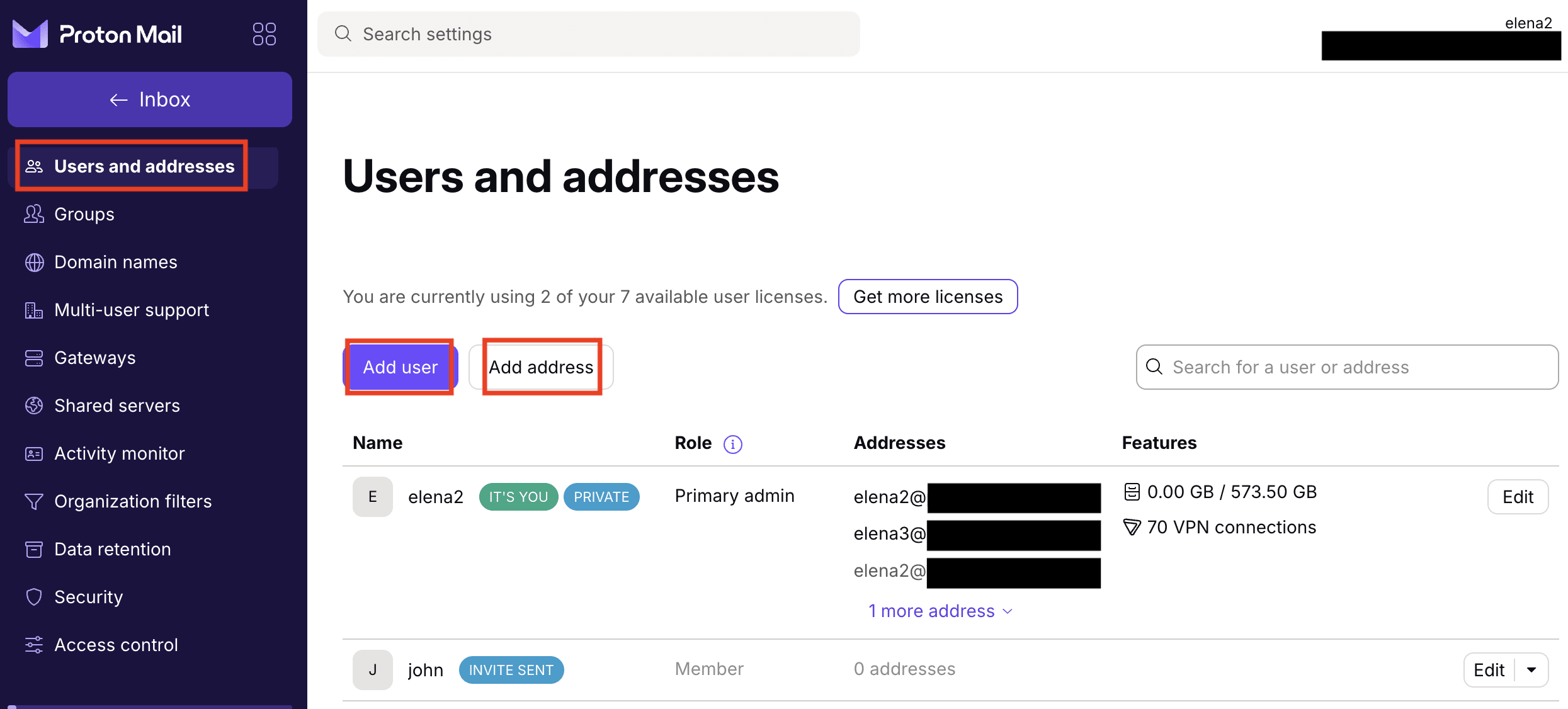 How to add users and email address to custom domains in Proton Mail