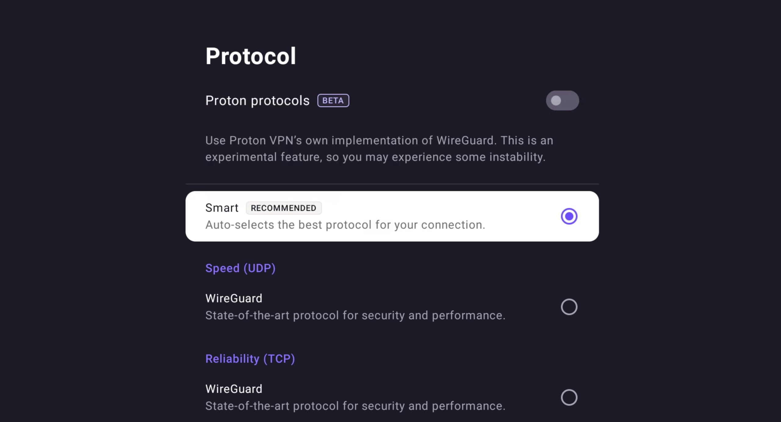 Change the VPN protocol 2