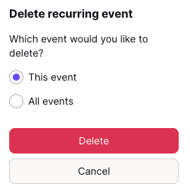 Delete recurring event — this event or all events