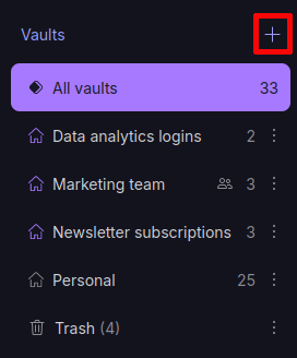 Creating a vault in Proton Pass