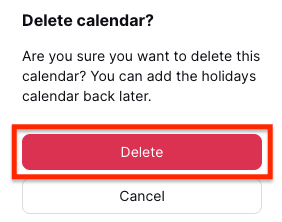 Delete confirmation button