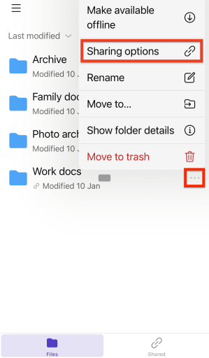 Sharing options menu item to add a password to a file-sharing link in Proton Drive