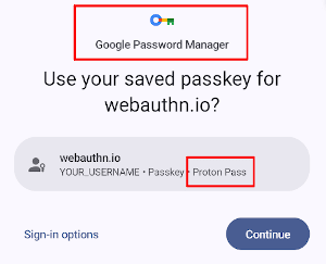 Use a passkey on Android