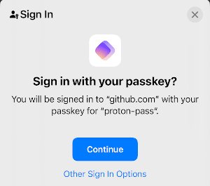 Signin with a passkey iOS