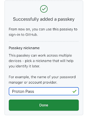 Renaming a passkey on iOS