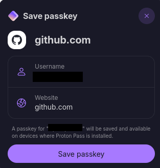 save a passkey with Proton Pass