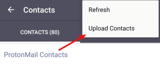 Upload contacts