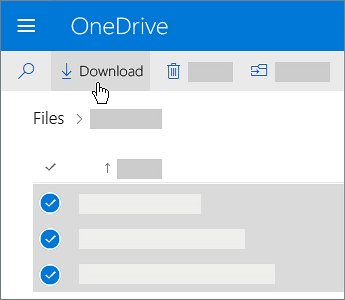 A screenshot of multiple files being selected in Microsoft OneDrive.