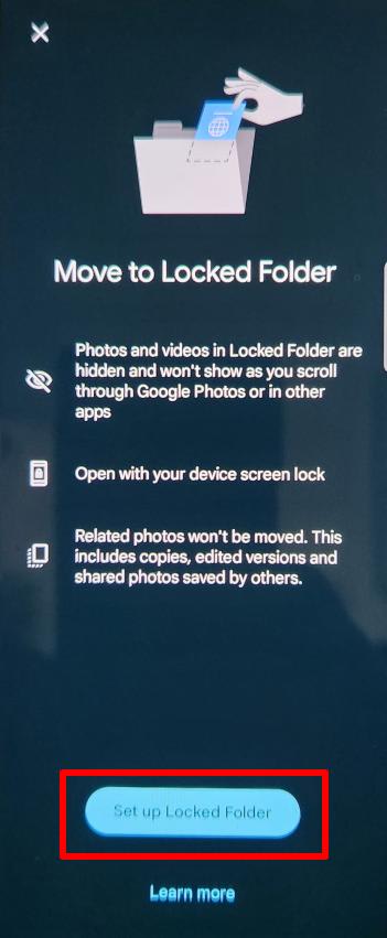 Set up Locked Folder