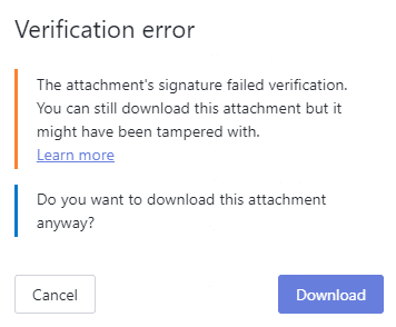 Verification error