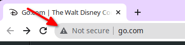 Chrome desktop showing that a website is not protected with HTTPS