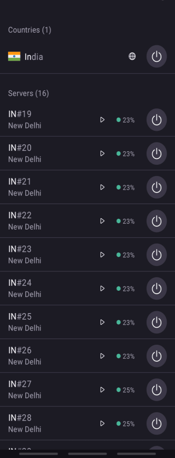 Connect to our India VPN servers on our mobile apps